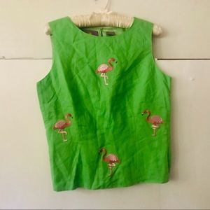 New CJ Laing Green and Pink Linen top 8 Paid $126 Summer